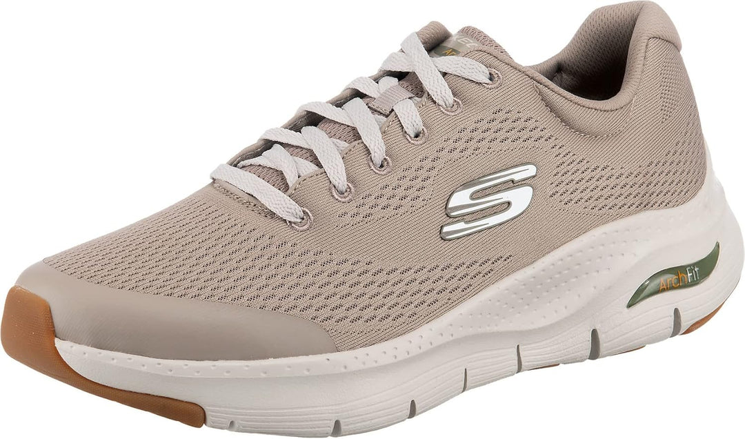 Skechers Arch Fit Herren Turnschuhe 40 EU Taupe Textile Synthetic Trim, 40 EU Taupe Textile Syntheti