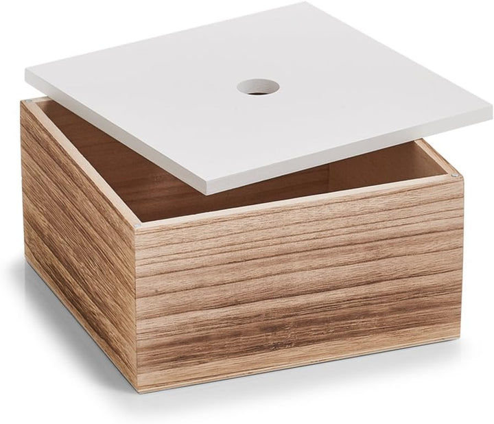 Zeller Aufbewahrungsbox, 3er Set, ca. 16 x 16 x 8 cm; 20 x 20 x 11,2 cm; 24 x 24 x 14 cm, weiss/Natu