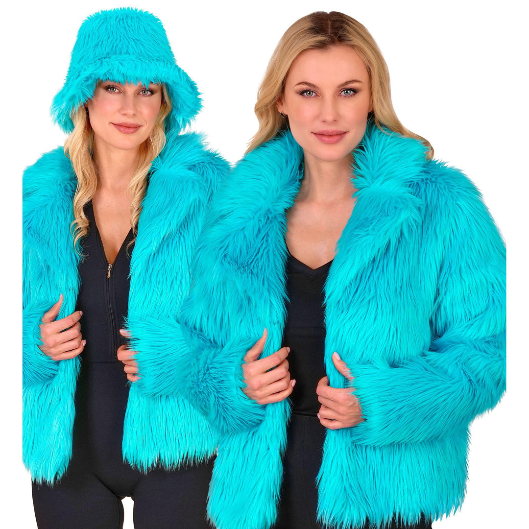 W WIDMANN MILANO Party Fashion - Damen Kunstfell-Jacke, flauschiger Pelz, Plüschjacke, Kostüm, Party
