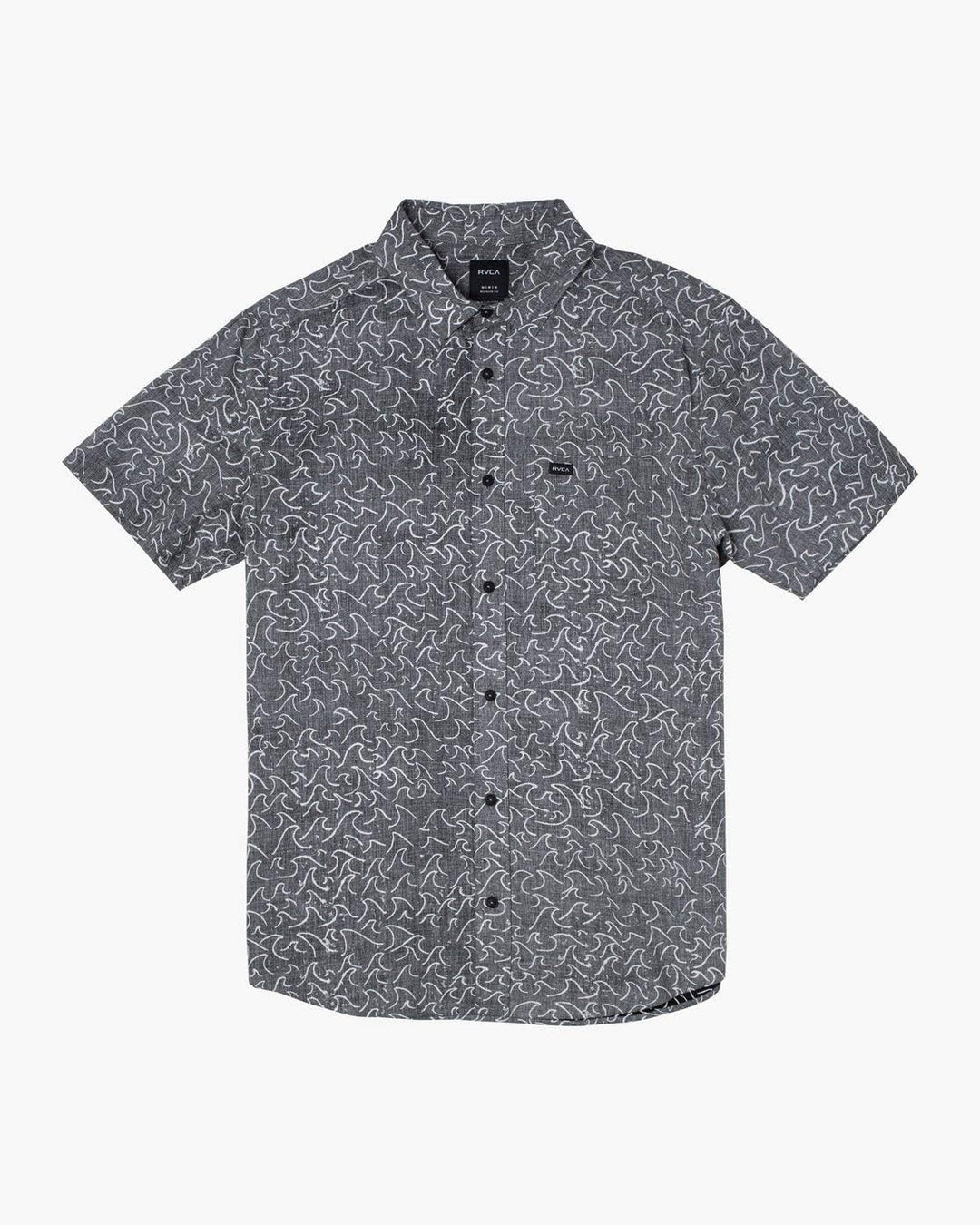 RVCA Herren Hemd Oblow Waves Buttondown, Grösse XL, Schwarz