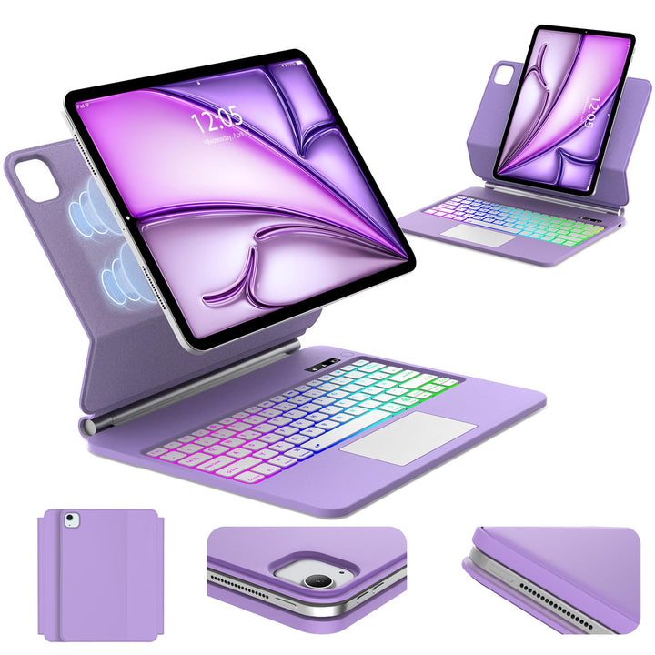 Magic Keyboard für iPad Air 13" (M3 2025 M2 2024)/iPad Pro 12.9 (6ª/5ª/4ª/3ª Gen), Magnetischer Stän