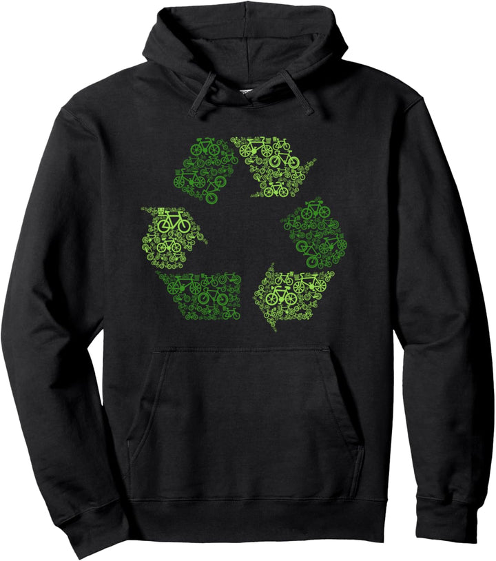 Recycling out of Bikes Bike Lover Platic Free Pullover Hoodie