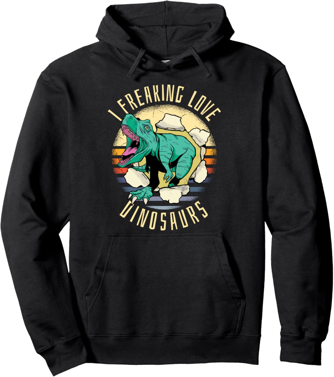 Retro-Vintage-Dinosaurier I Verrückte Liebe Dinosaurier Pullover Hoodie