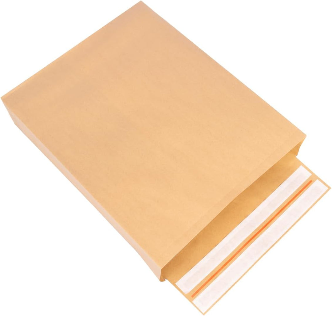 100 Faltentaschen 500x400x100 mm mit Klotzboden, doppelte Haftklebung und Aufreissfaden Versandtasch
