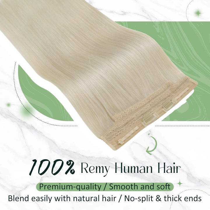 RUNATURE Blond Wire Extensions Echthaar 30cm Kurz Extensions Echthaar mit Draht 70g/pack Adjustable