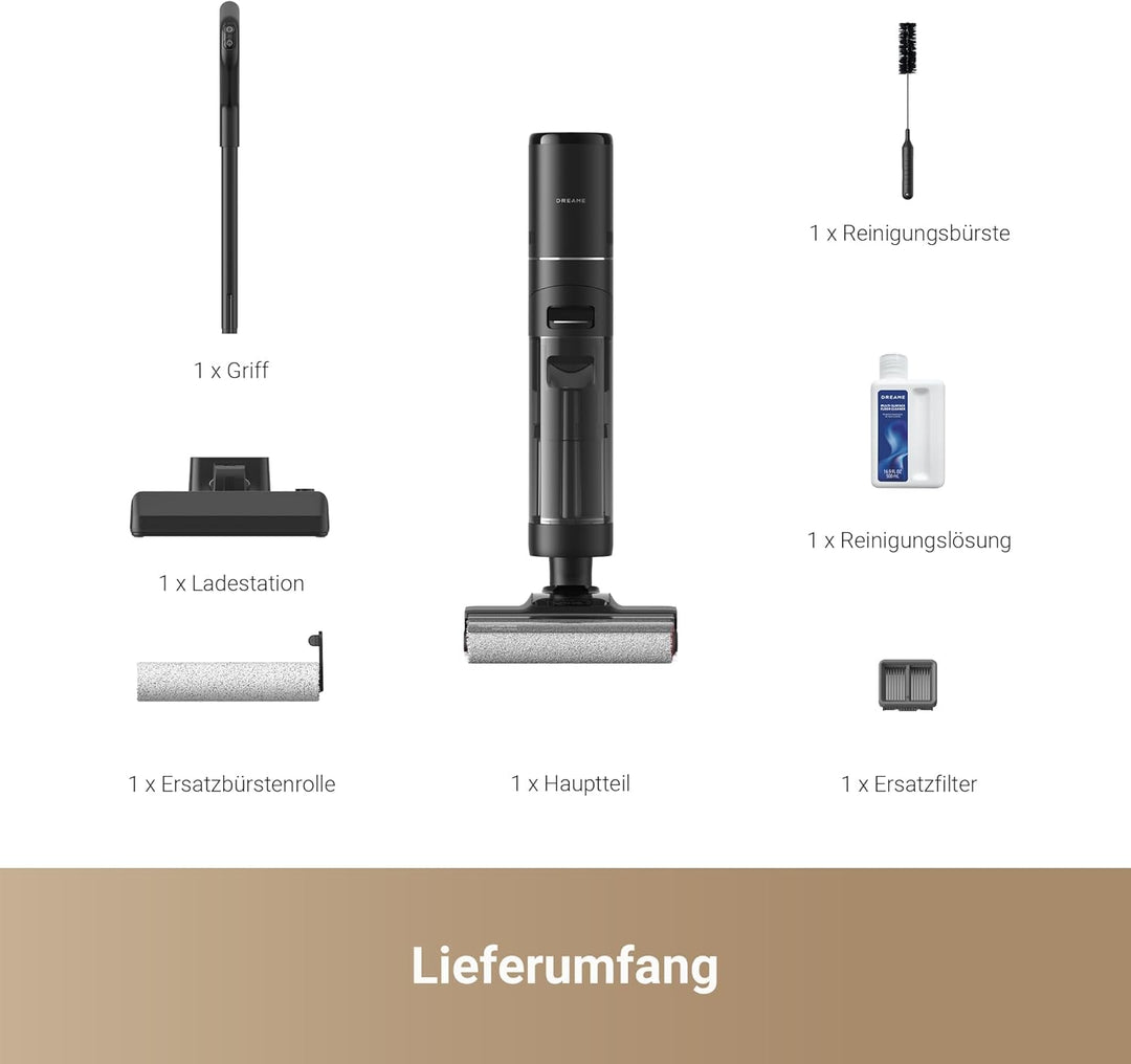 DREAME H12 Pro Ultra Nass- und Trockensauger, Bürstenreinigung 60 °C, 30 Min Heisslufttrocknung, Sel