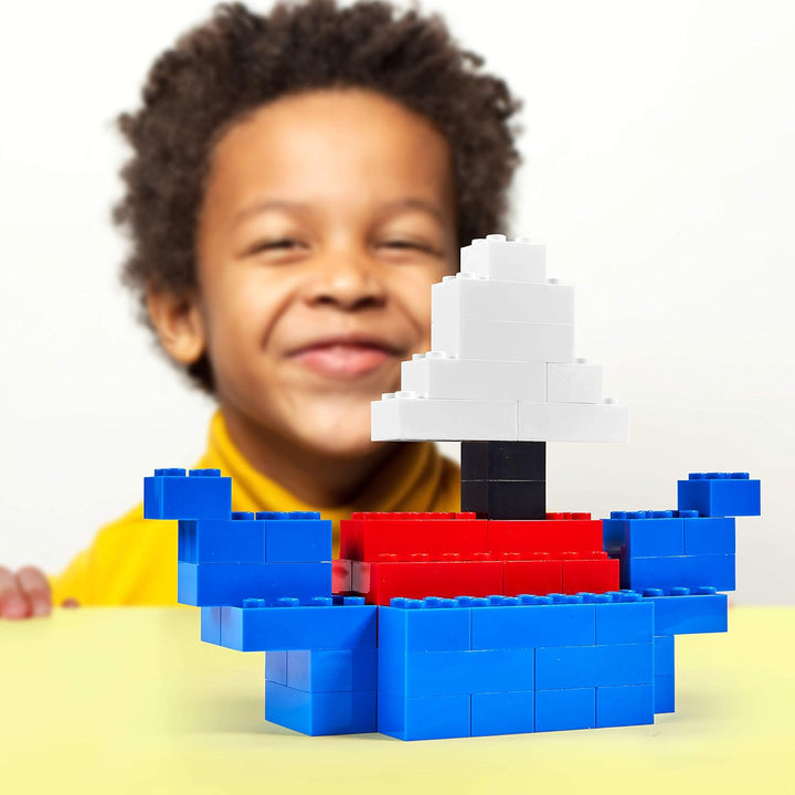 Simba 104118925 - Blox, 500 blaue Bausteine für Kinder ab 3 Jahren, 8er Steine, im Karton, vollkompa