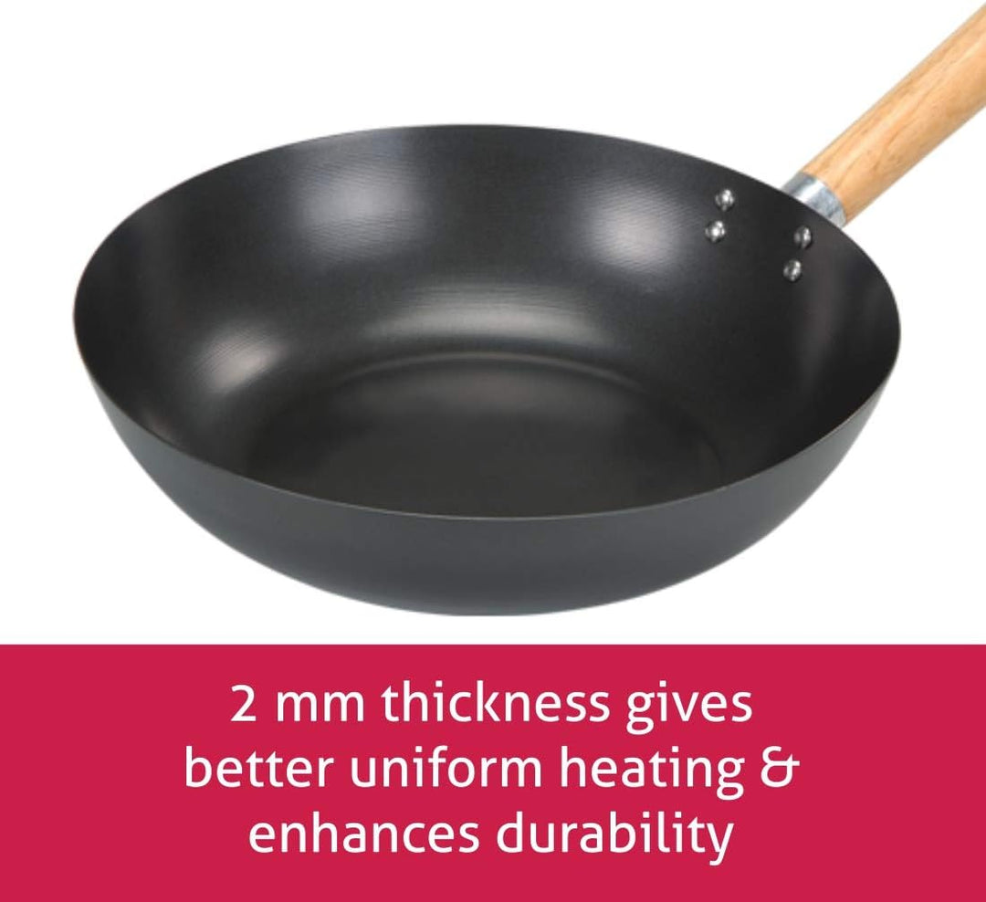 Fernand Charron Carbon Stahl Wok Standard schwarz