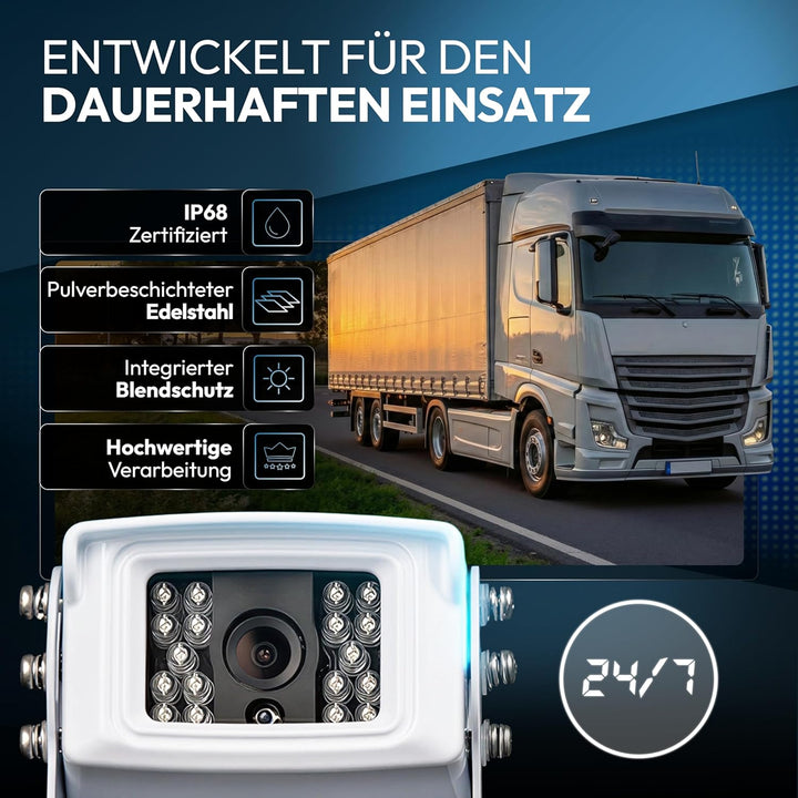 VSG24 Rückfahrkamera 7" Transporter-Set Transit inkl. Kamera, Monitor, Kabel - Wasserdicht Nachtsich