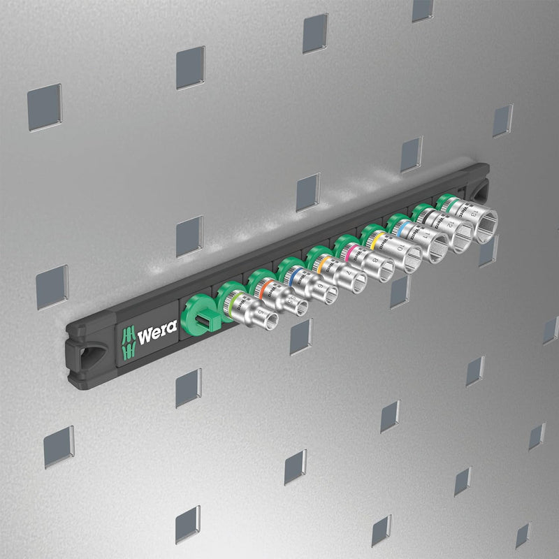 Wera 05005400001 Nuss-Magnetleiste A 4 Zyklop Steckschlüsseleinsatz-Satz, 1/4"-Antrieb, 9-teilig A 4