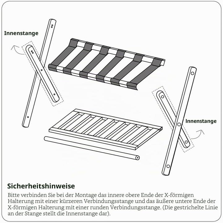 2er Set Bambus Gepäckablage für Gästezimmer, 26,77" Klappbarer Kofferständer mit Ablagefach, Verstär