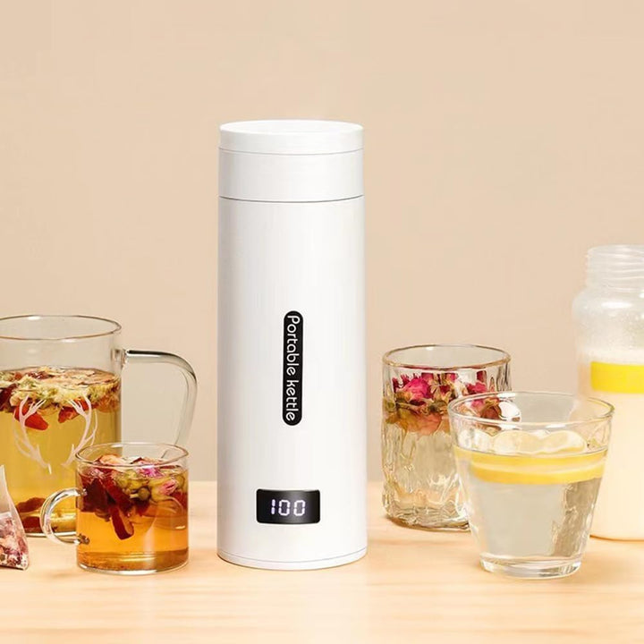 500 ml Reise-Wasserkocher, Kleiner elektrischer Wasserbecher mit LED-Temperaturanzeige mit Automatis