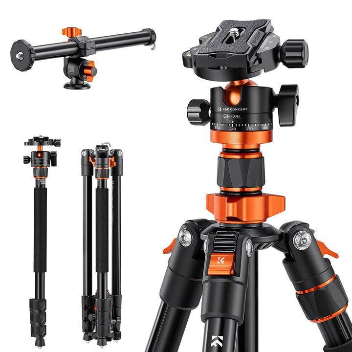 K&amp;F Concept 200CM/78inch Stativ, Kamera Stativ mit 90° Mittelsäulen Einbeinstativ-Funktion, 360° Kug