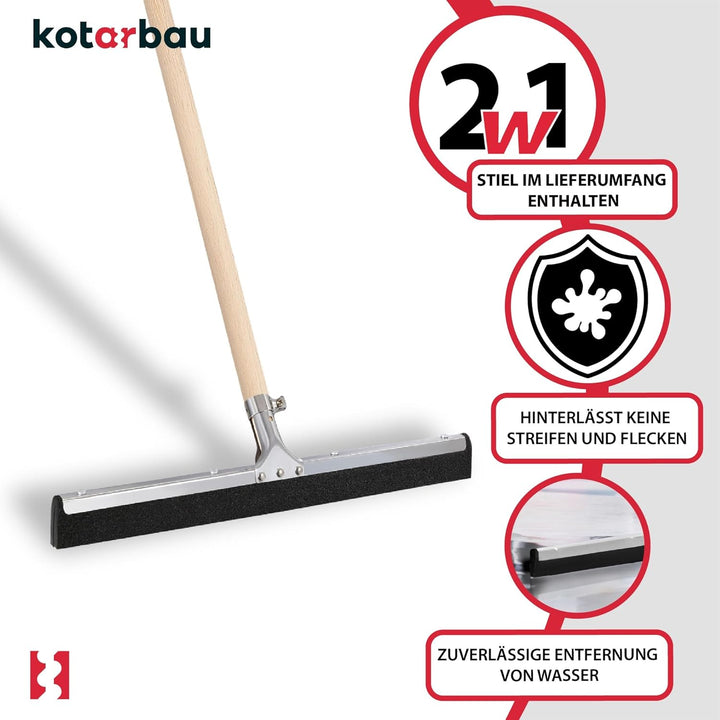 KOTARBAU® Gummiabzieher - Wasserschieber - 45 cm – Bodenabzieher - Schaumstoff-Wasserabzieher – für