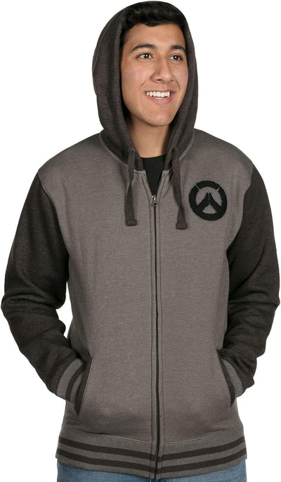 Overwatch Kapuzen Jacke Logo Founding Member Varsity schwarz grau - XXL XXL Mehrfarbig, XXL Mehrfarb