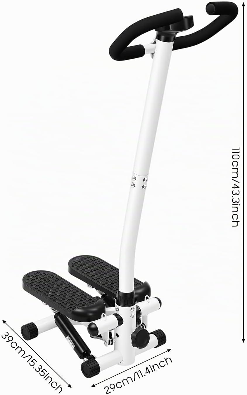 Treppenstepper, Fitness Stepper mit Lenker LED-Bildschirm Widerstandsbänder Antirutsch-Silikonmatte
