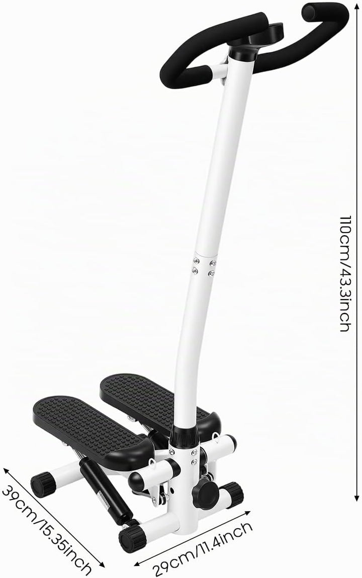 Treppenstepper, Fitness Stepper mit Lenker LED-Bildschirm Widerstandsbänder Antirutsch-Silikonmatte