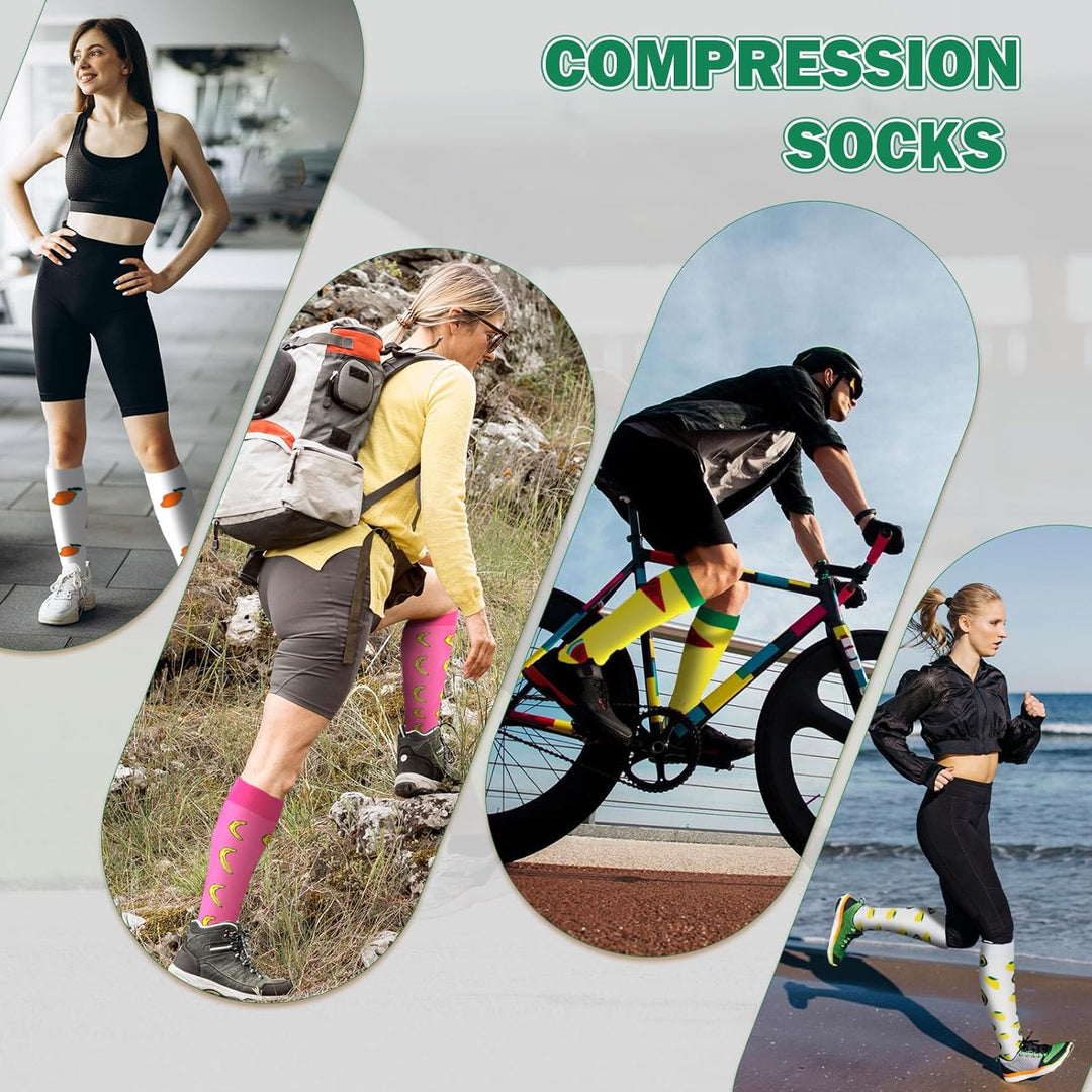 LEOSTEP Kompressionsstrümpfe für Männer und Frauen (6 Paar) – Kompressionssocken für Alltag, Reise,
