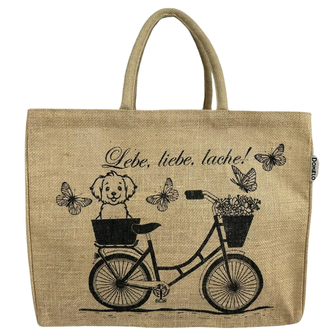 Domelo Einkaufskörbe. Bedruckte Einkaufstasche. Jute Tasche gross. Korbtasche, wasserabweisenden Str