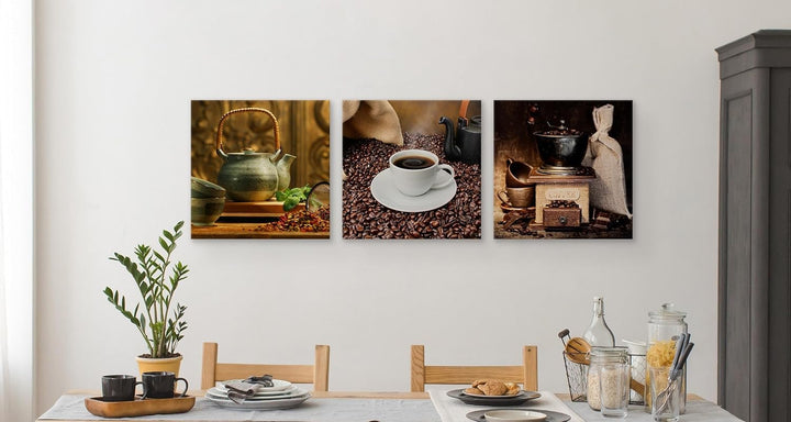 Muralo - Wandbilder Set - Leinwand Bilder Set Aufhängefertig - Bilder für Küche- Moderne Wanddeko -