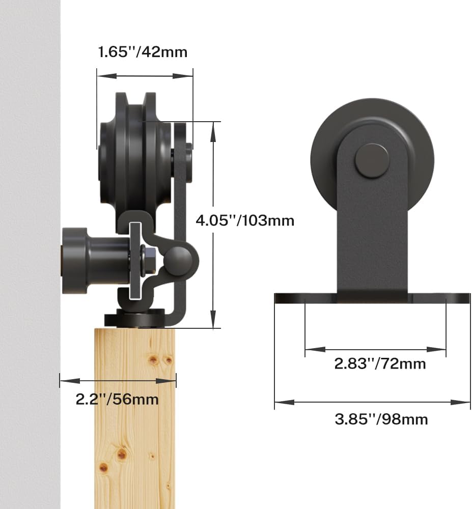 TSMST 6 ft/183 cm Set für Scheunentür, robust, Beschläge für Schiebetür, geeignet für eine einzelne