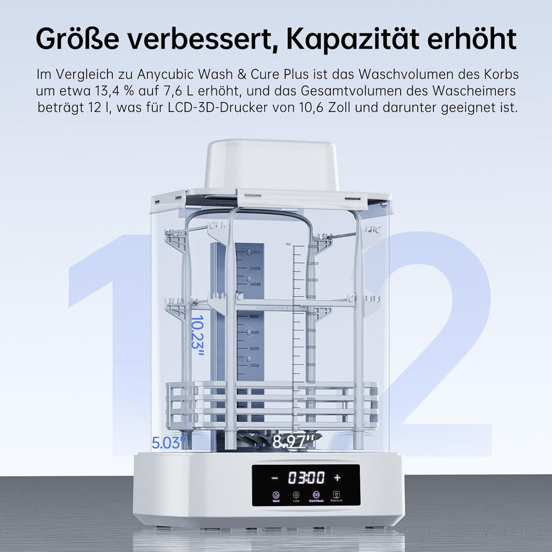 ANYCUBIC Wash and Cure 3 Plus, mit Schwanenhalsbeleuchtung, Dual-Layer-Design und IPA-Einsparung, fü