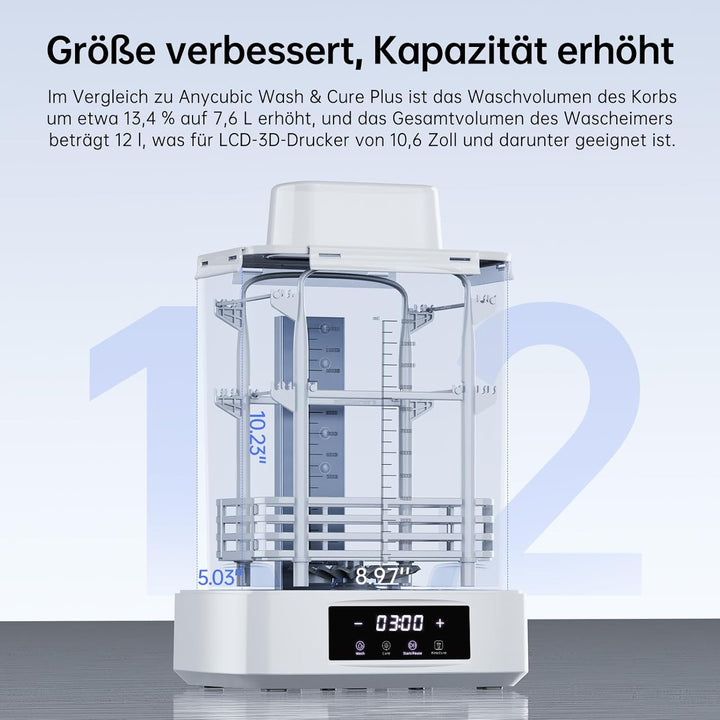 ANYCUBIC Wash and Cure 3 Plus, mit Schwanenhalsbeleuchtung, Dual-Layer-Design und IPA-Einsparung, fü