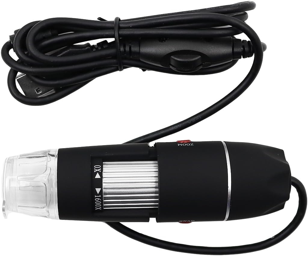 Digitales USB-Mikroskop 50X-1600X – WiFi/kabelgebundene HD-Kamera mit 8 LEDs für Android und Windows