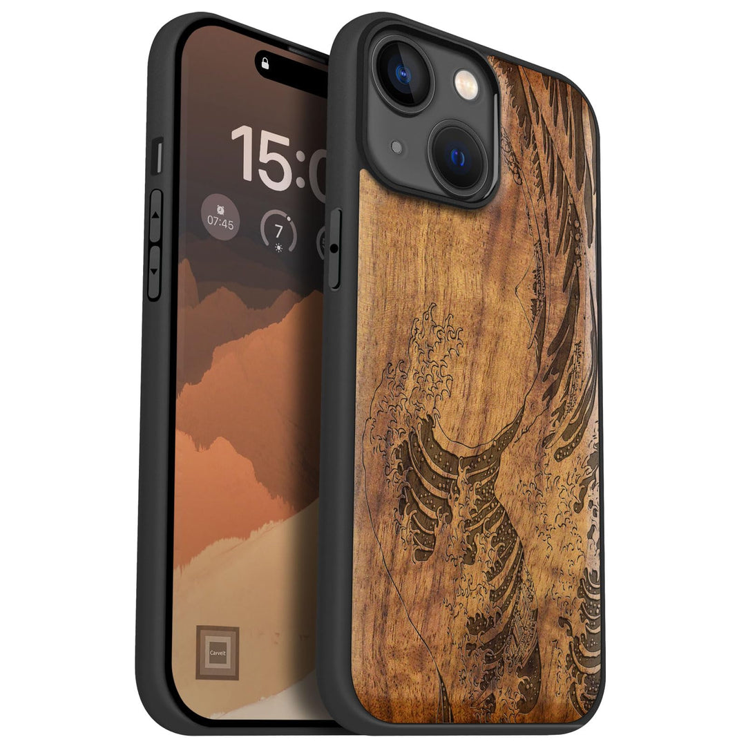 Carveit Handyhülle für iPhone 15 Cover Kompatibel mit Magsafe [Holz und TPU Silikon Hybrid hülle] Ma