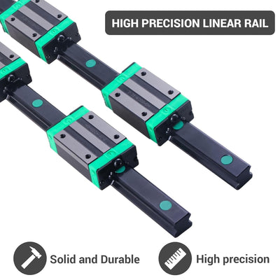 BEVDICNC HGR20 600mm Linearschiene Schwarz 2 Stück Linearführung mit 4 Stück HGH20CA Schlittenschieb