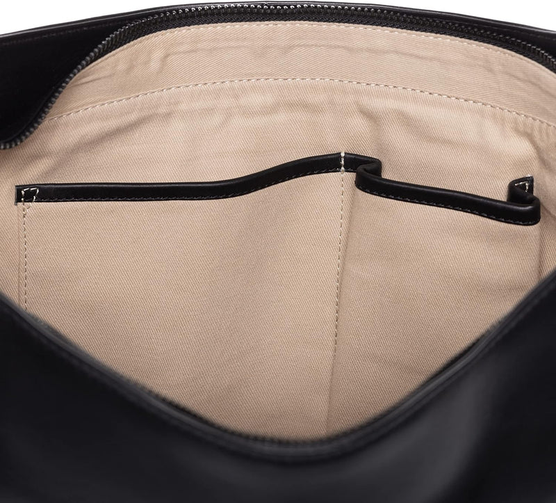 FEYNSINN BERLIN Schultertasche NURI aus Premium Leder I Handtasche für Damen I Umhängetasche schwarz