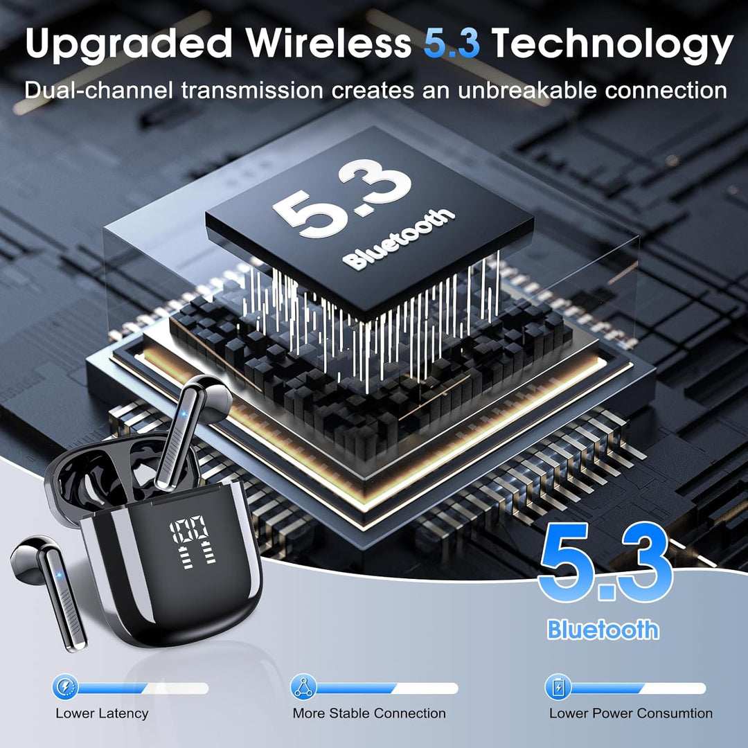 OYIB Bluetooth Kopfhörer, 2024 In Ear Kopfhörer Kabellos Bluetooth 5.3 Kopfhörer mit ENC Mic, 25 Std