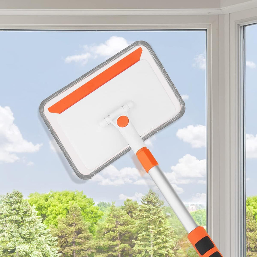 Qaestfy Wand- und Fussleistenreiniger mit 122cm Aluminium langem Griff Fliesenreiniger Fliesenwische