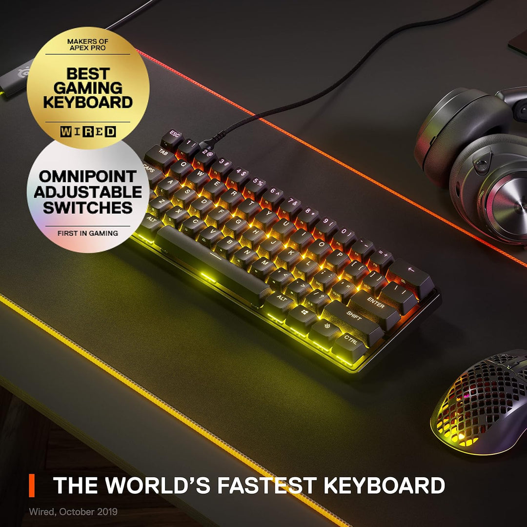 SteelSeries Apex Pro Mini HyperMagnetic Gaming-Tastatur – Die weltweit schnellste Tastatur – Anpassb