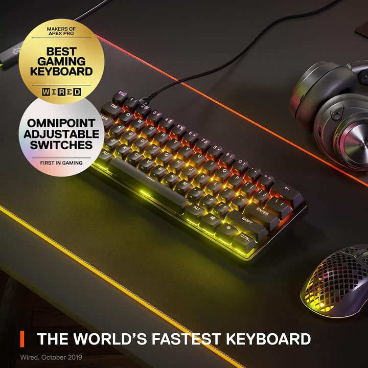 SteelSeries Apex Pro Mini HyperMagnetic Gaming-Tastatur – Die weltweit schnellste Tastatur – Anpassb