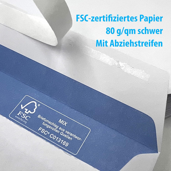 umschlag-discount - Briefumschläge DIN lang mit Fenster für Laserdrucker geeignet (250 Stück), selbs