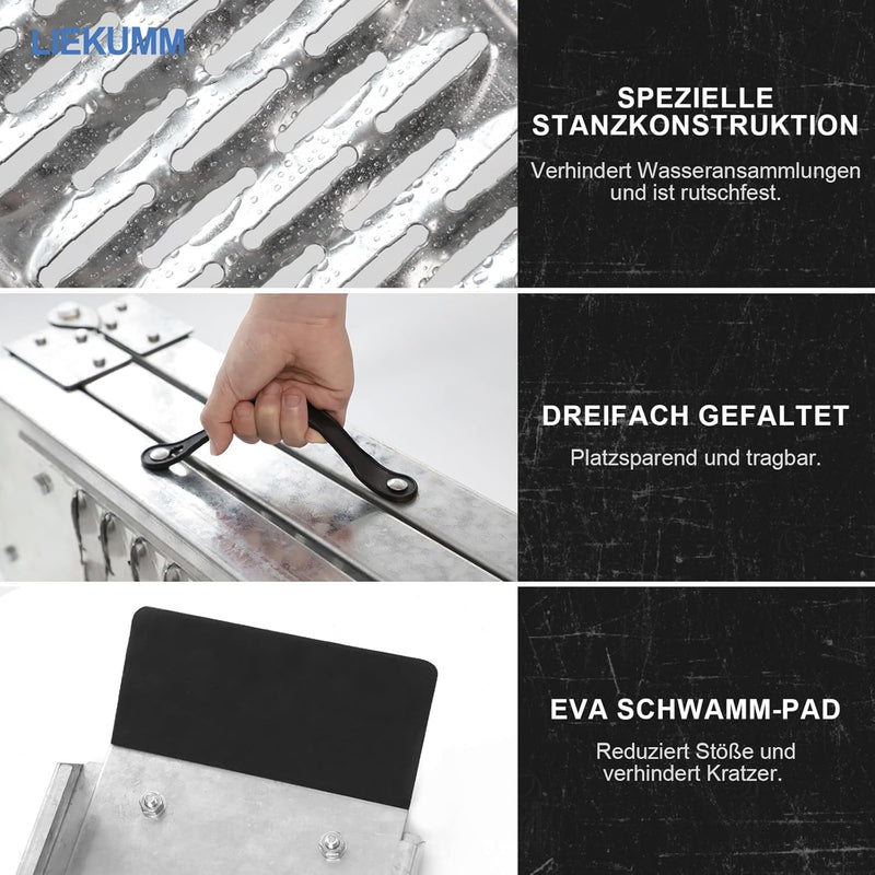 LIEKUMM 2 X Auffahrrampe, bis 440kg Laderampen, 194cm Auffahrrampe Klappbar für Motorrad, Anhänger,
