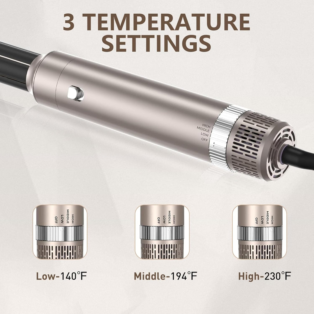TANSHINE 6 in 1 Auto Hair Wrap Hairstyler, Heissluftbürste Volumen Fföhnbürste Warmluftbürste Stylin