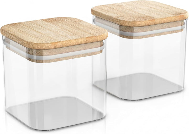 Arendo - Vorratsbehälter 800ml mit Deckel - 2er Set - Behälter aus Glas – hitzebeständig – Vorratsdo