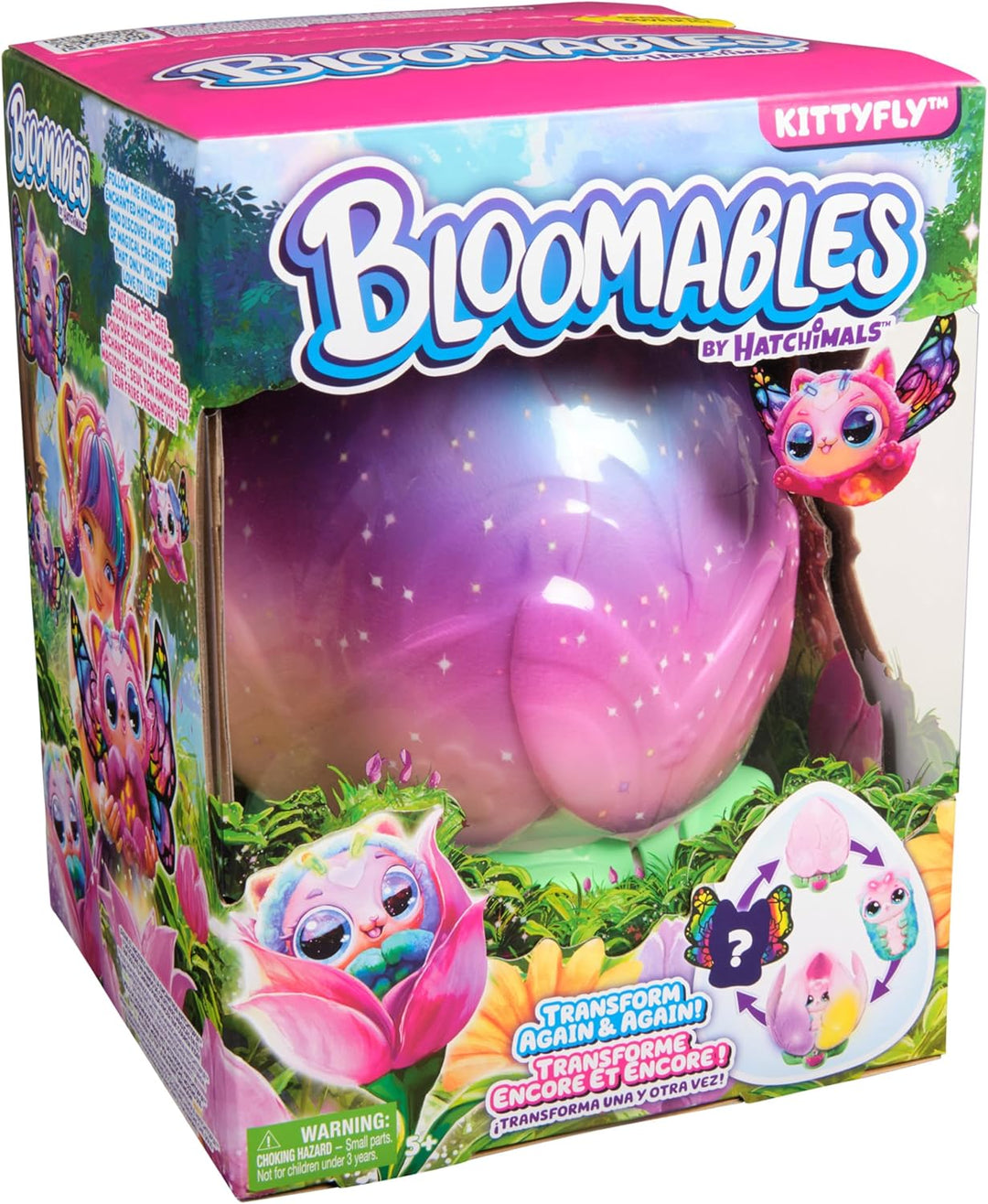 Hatchimals Bloomables Kittyfly, Interaktives Spielzeug mit Überraschung, doppelter Verwandlung und ü