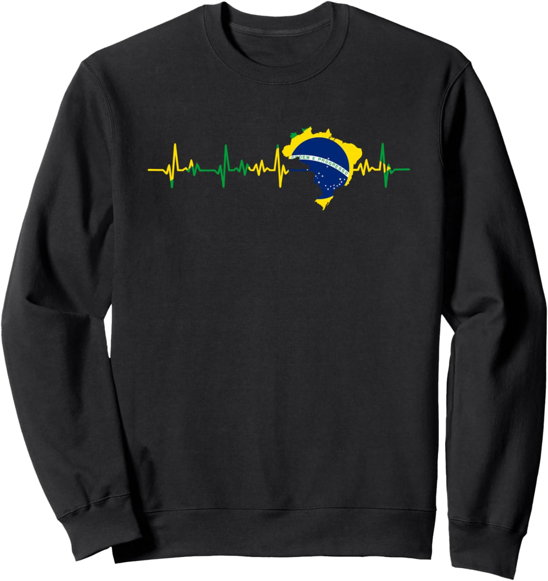 Brasilien Flagge Geschenk Herzschlag Sweatshirt