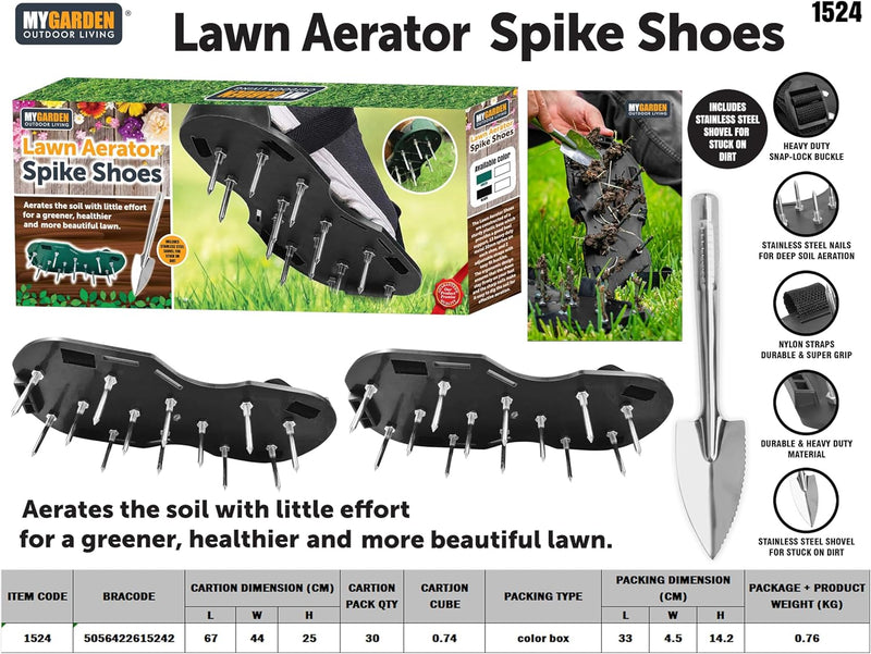 Garden Mile Garten Rasen Lüfter Schuhe Manuel RASEN BELÜFTER MIT 13x 5cm Zacken und Riemen universal