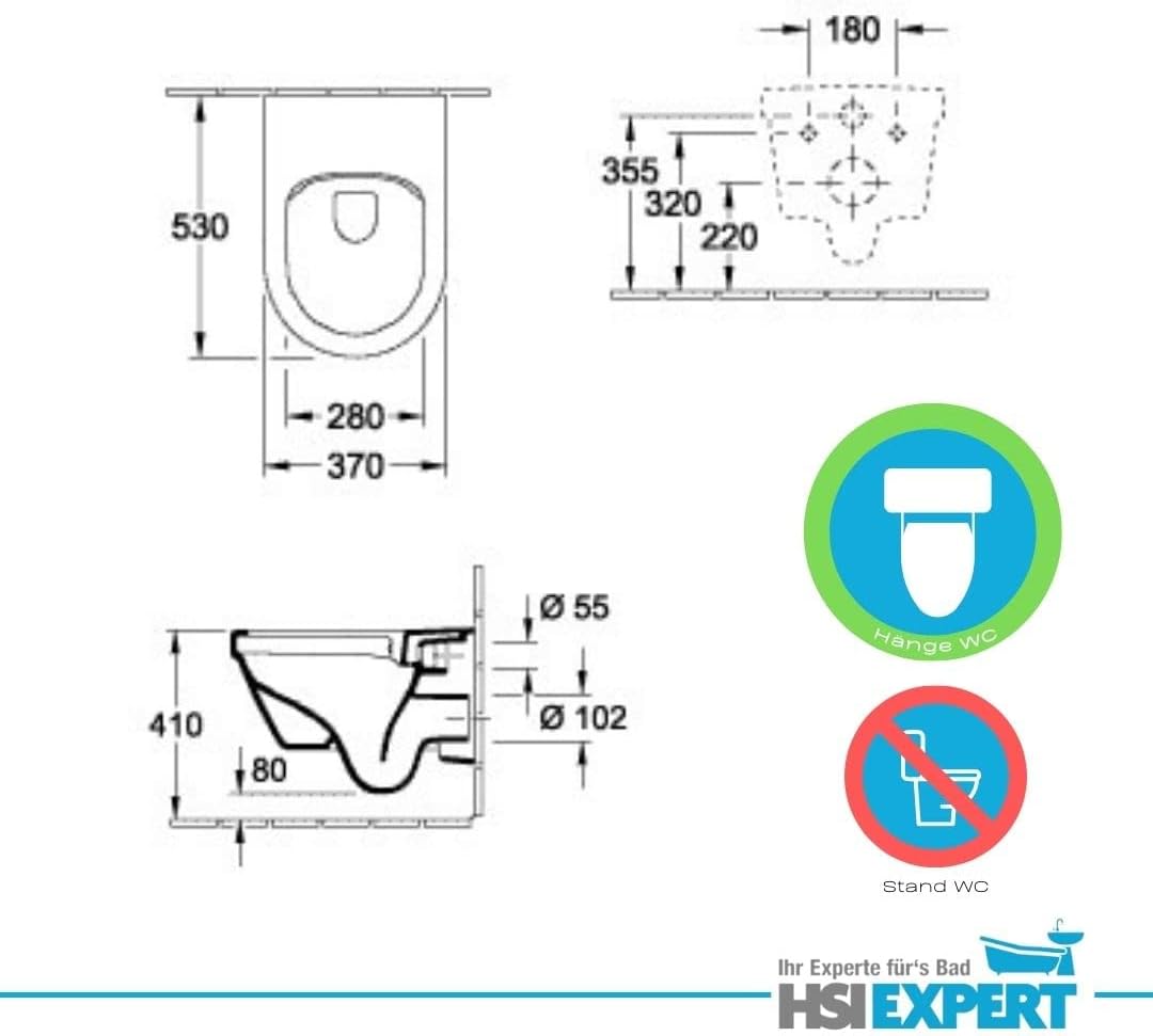 WC Villeroy und Boch Omnia architectura DirectFlush Spülrandlos, mit Beschichtung, Deckel zum abnehm