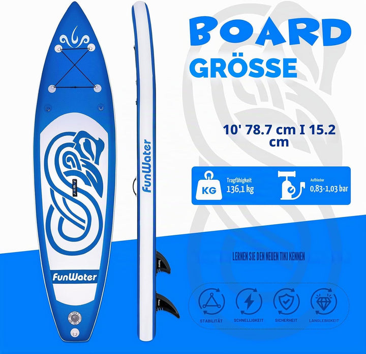 FunWater Aufblasbares Stand Up Paddle Board 10&