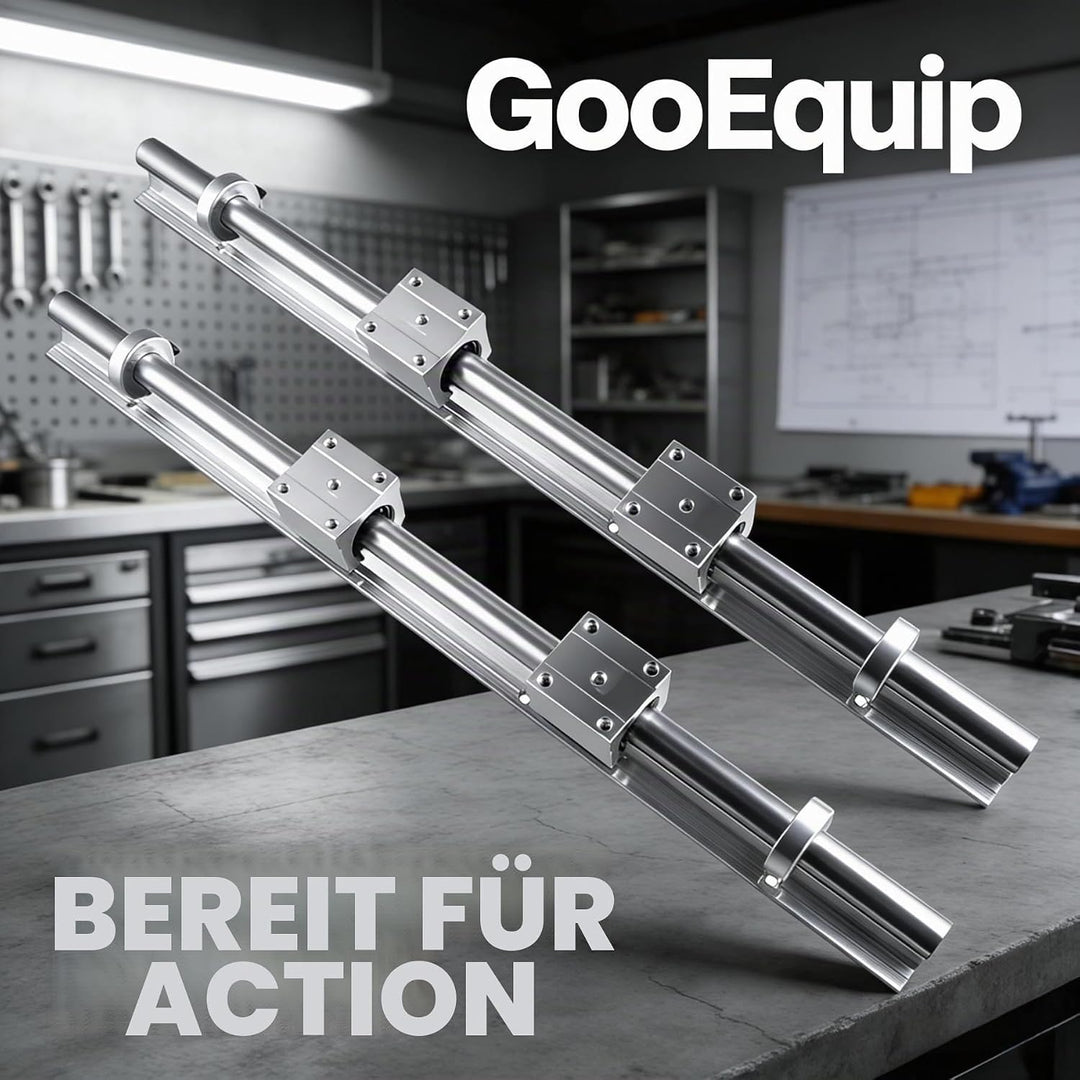 Linearführung SBR20 1200mm 2 x Linearschienen und 4 x Lagerblöcke mit SBR20 Schienenstopper, Linears