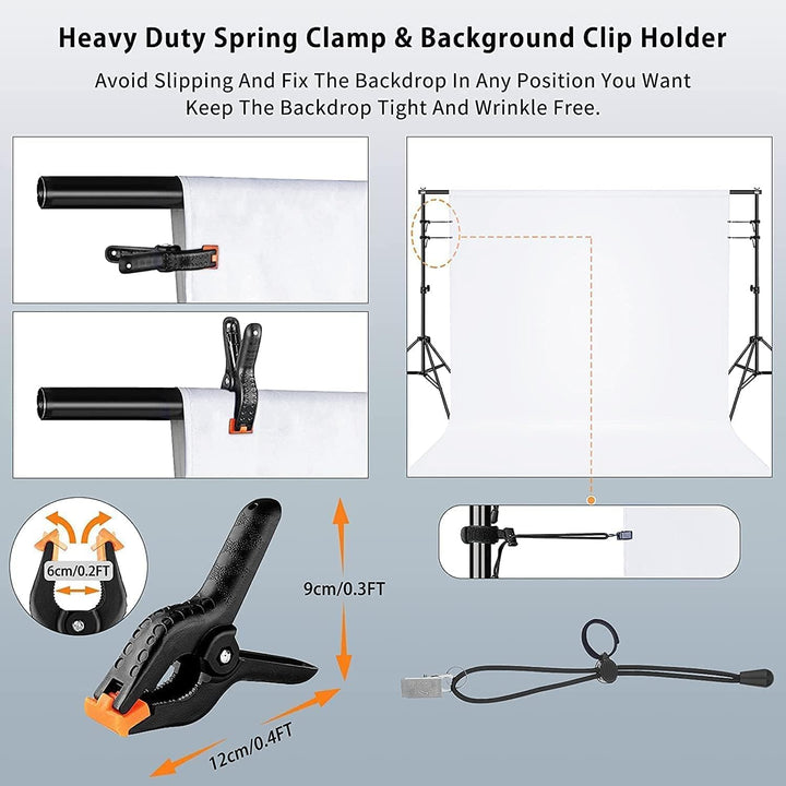 Vevelux Fotografie-Hintergrund 3 * 3 M, Foto Hintergrund aus 100% Polyester mit 4 grosse Studio Klem