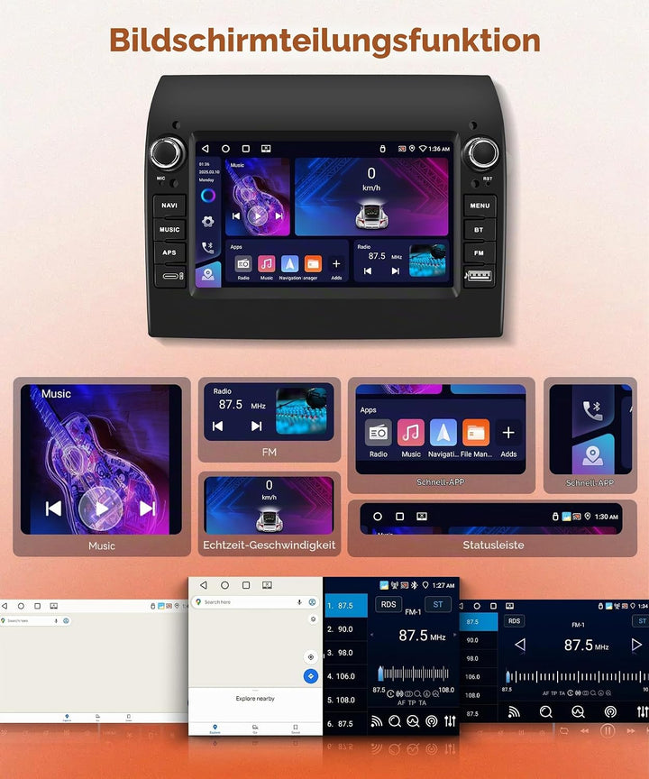 4G+64G Android Autoradio für FIAT Ducato 2008-2015/Peugeot Boxer 2/Citroen Jumper 2011-2015 Wireless