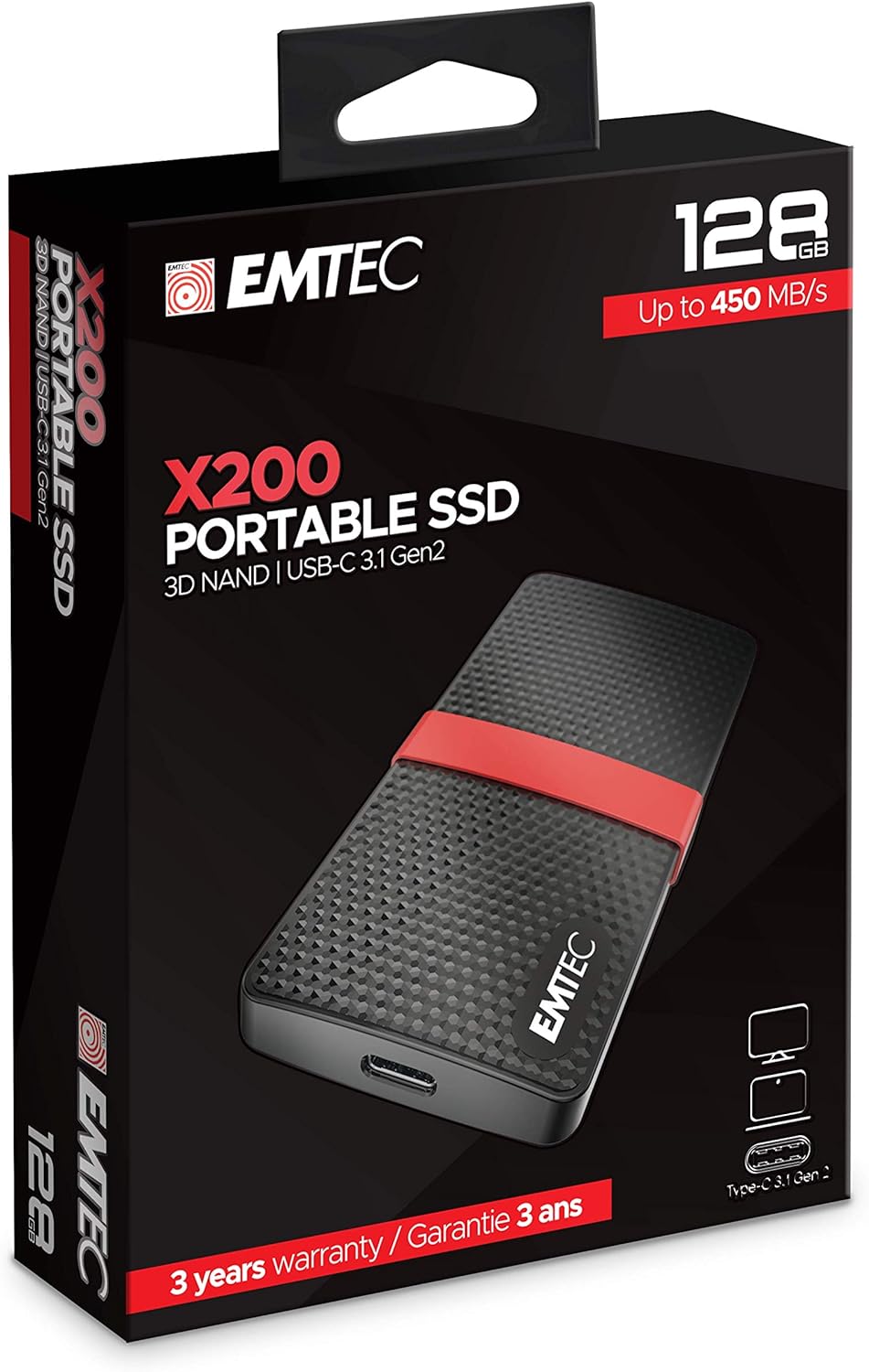 Emtec SSD 3.1 Gen1 x200 128GB Tragbar