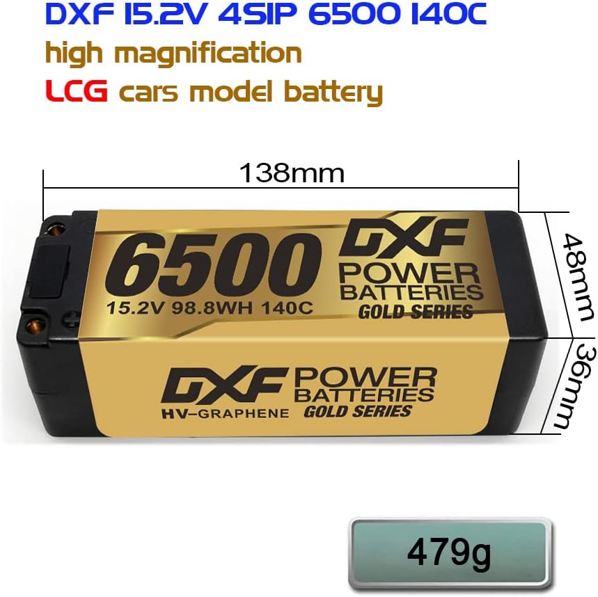 DXF 4S 6500mAh 15.2V 140C Batterie Lipo Haute capacité Hardcase Avec Prise EC5 5mm Bullet Plug Pour
