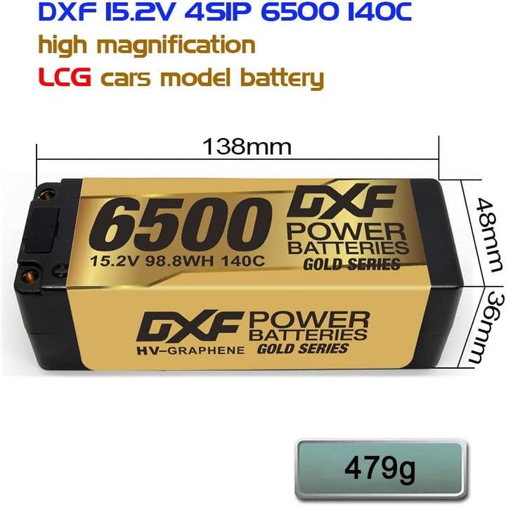 DXF 4S 6500mAh 15.2V 140C Batterie Lipo Haute capacité Hardcase Avec Prise EC5 5mm Bullet Plug Pour